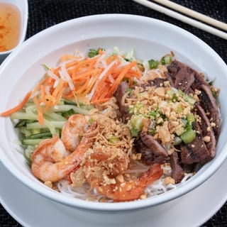 V7. Char-Grilled Marinated Pork & Shrimp over Vermicelli