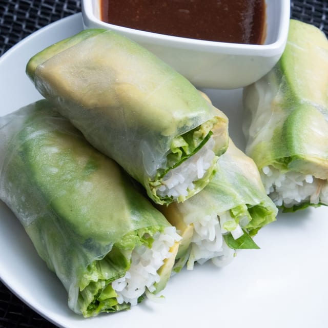 A3. Fresh Summer Rolls with Tofu or Avocado (Vegan).