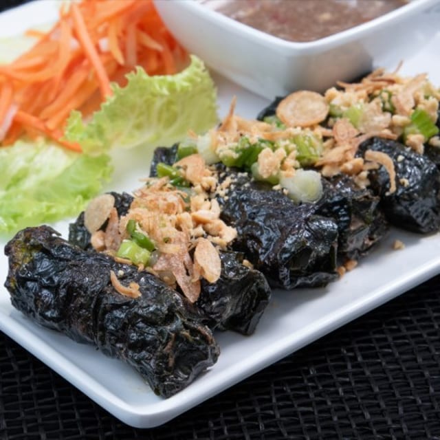 A6. Grilled Beef Wrapped in Aromatic Betel Leaves.