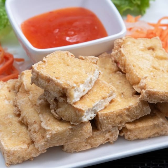 A7. Crispy Golden Fried Tofu (Vegan).