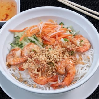 V9. Char-Grilled Marinated Shrimp over Vermicelli